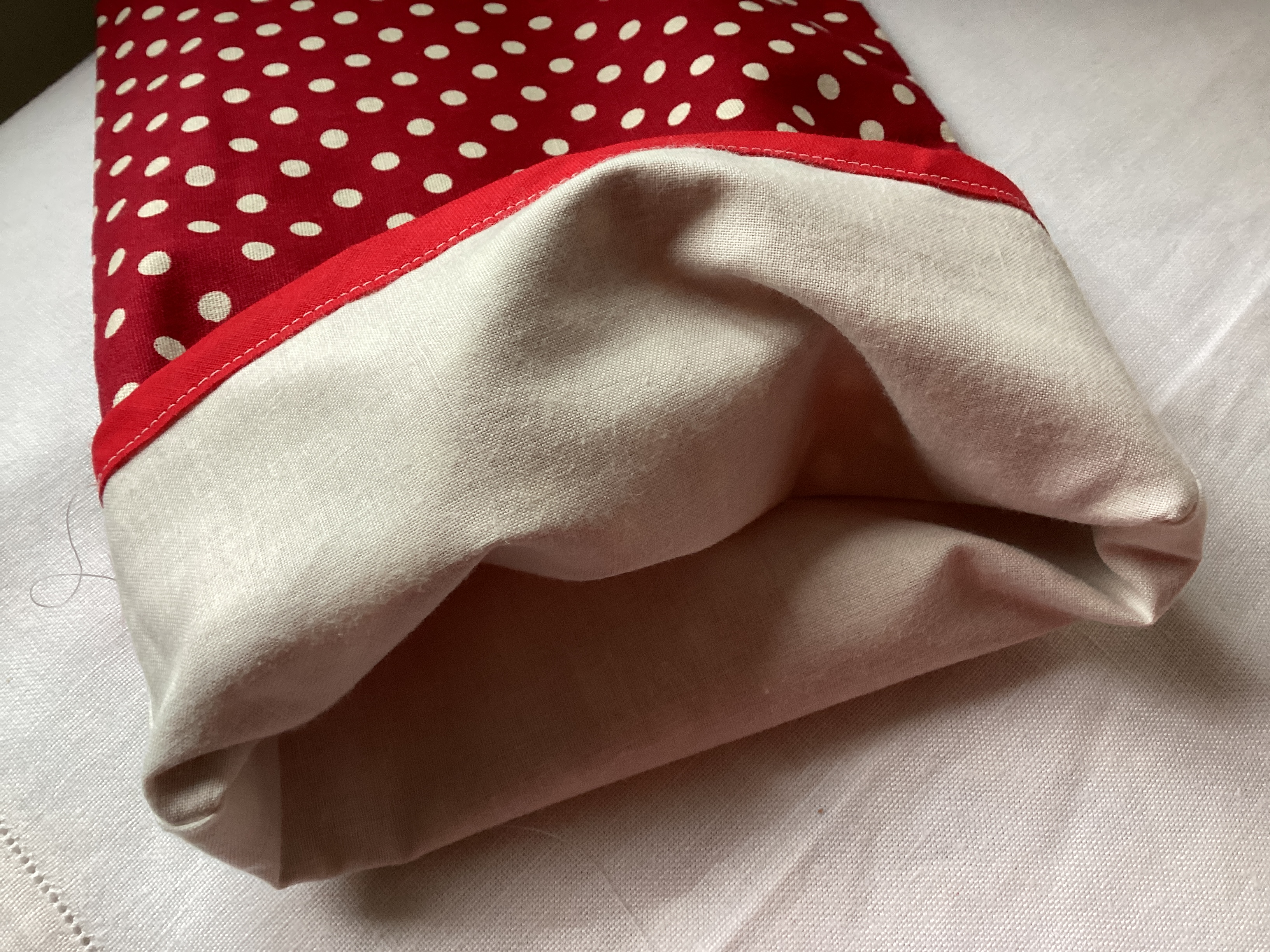 Christmas Stocking - red and white spotty