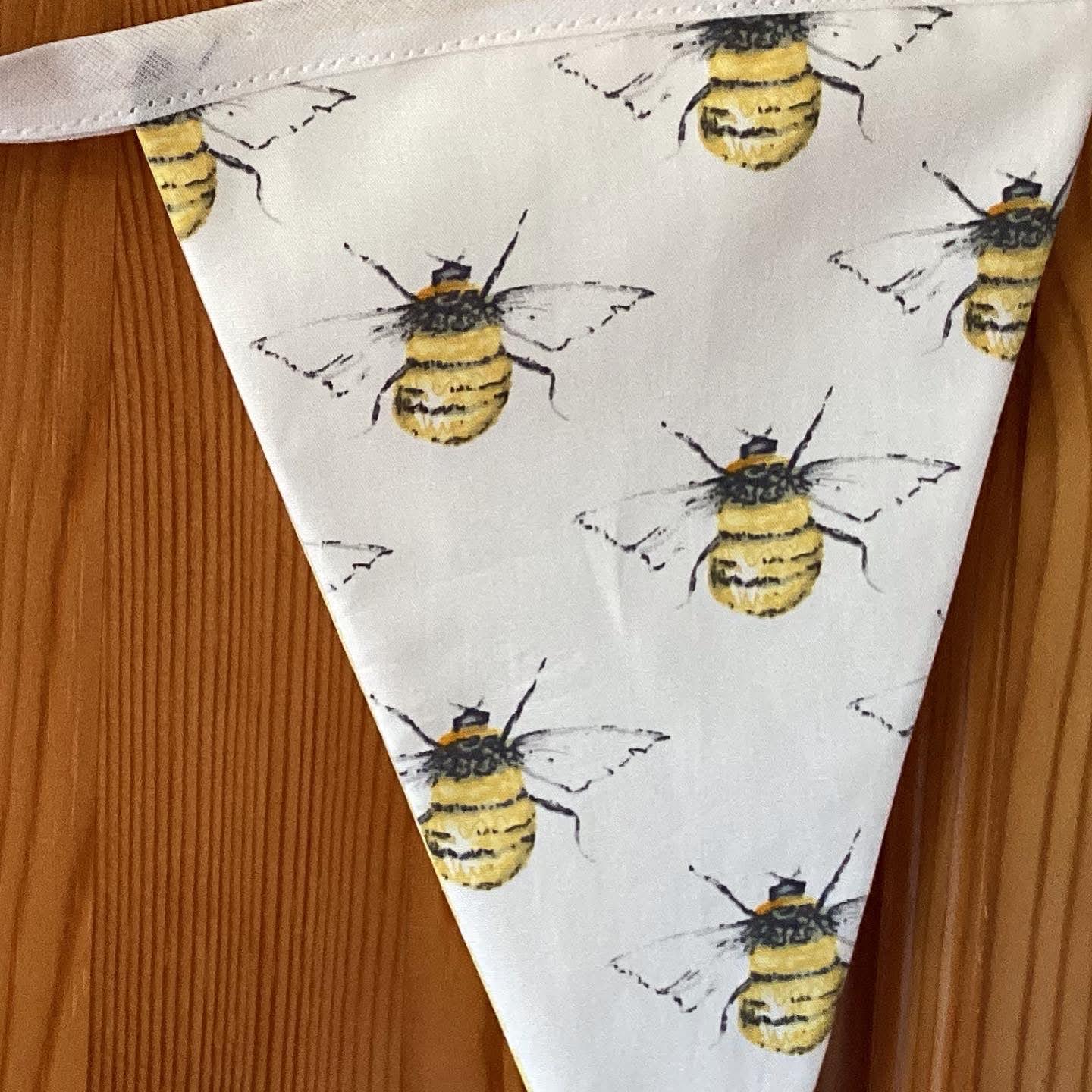Bunting - bees on white
