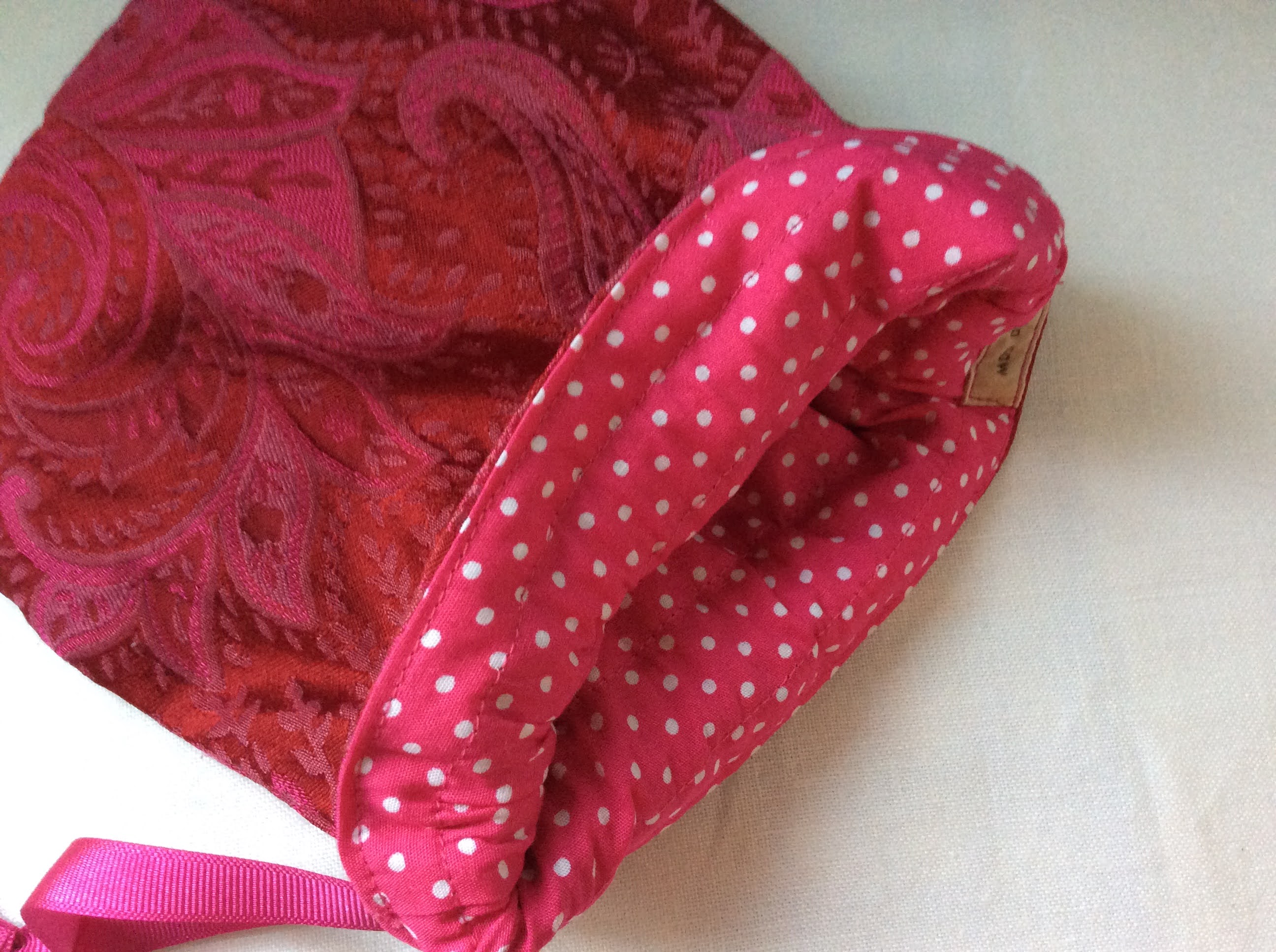 Drawstring Bag - pink brocade