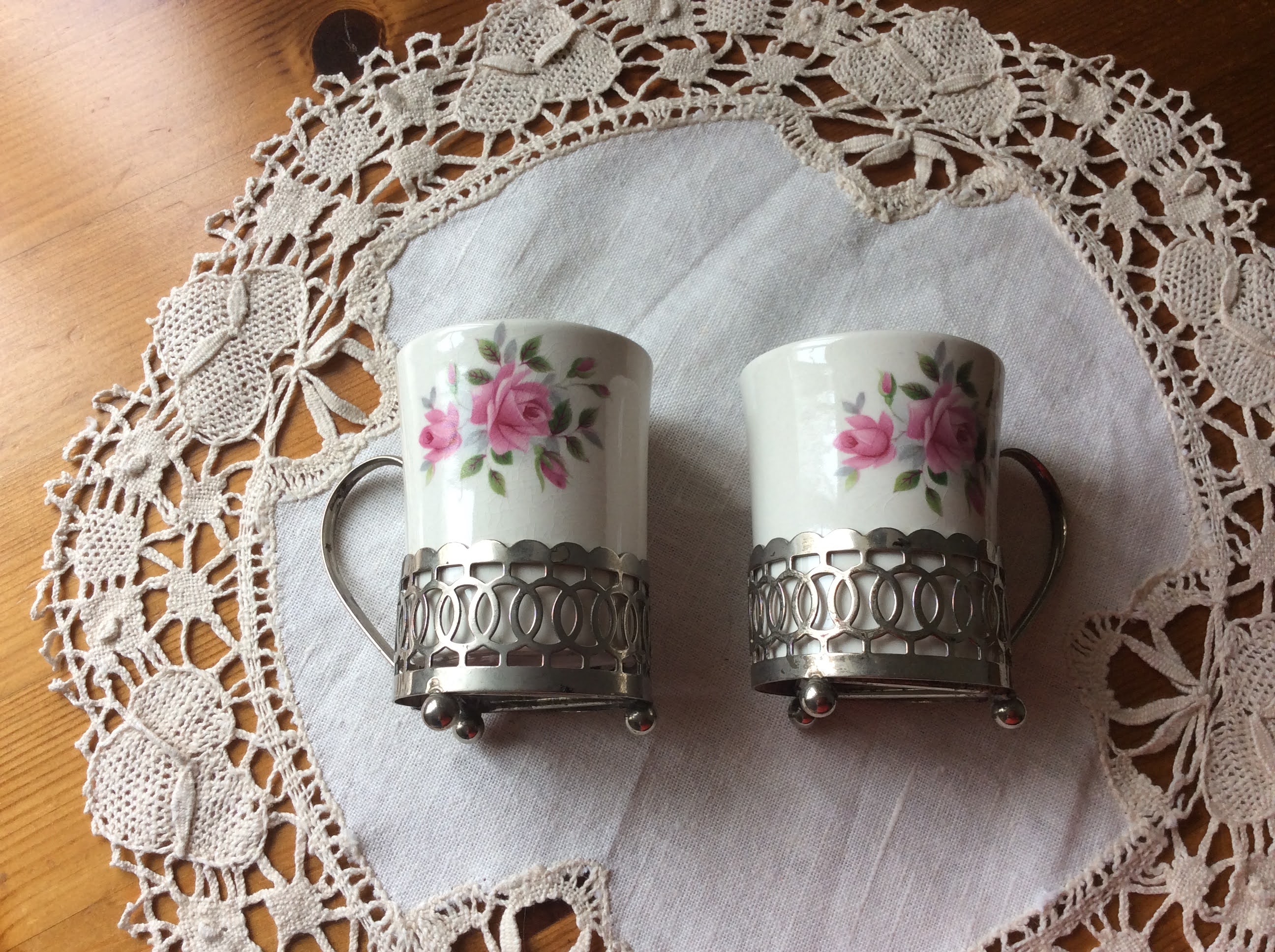 Vintage Coffee Cans - pretty roses