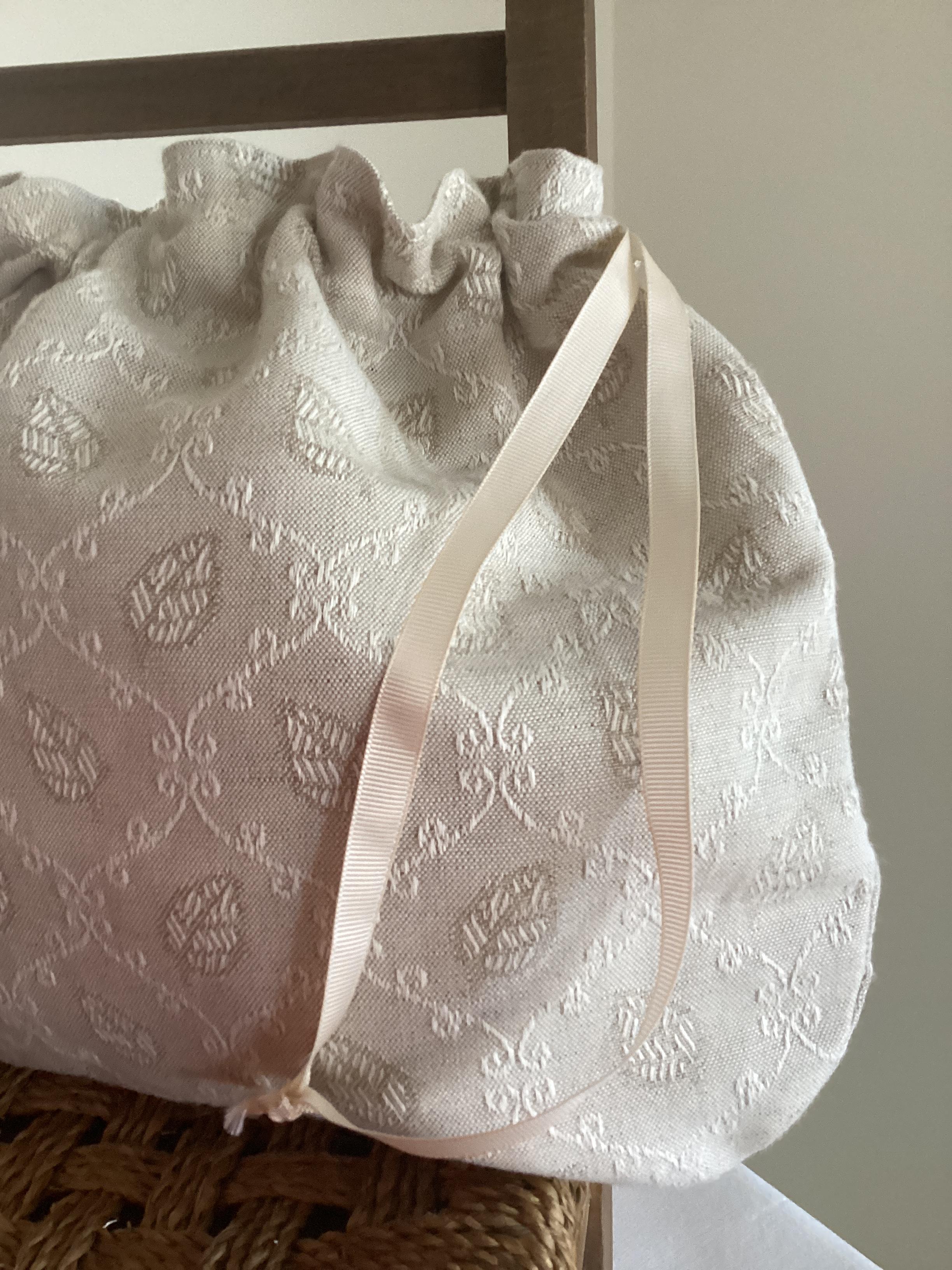 Drawstring Bag - beige leaf