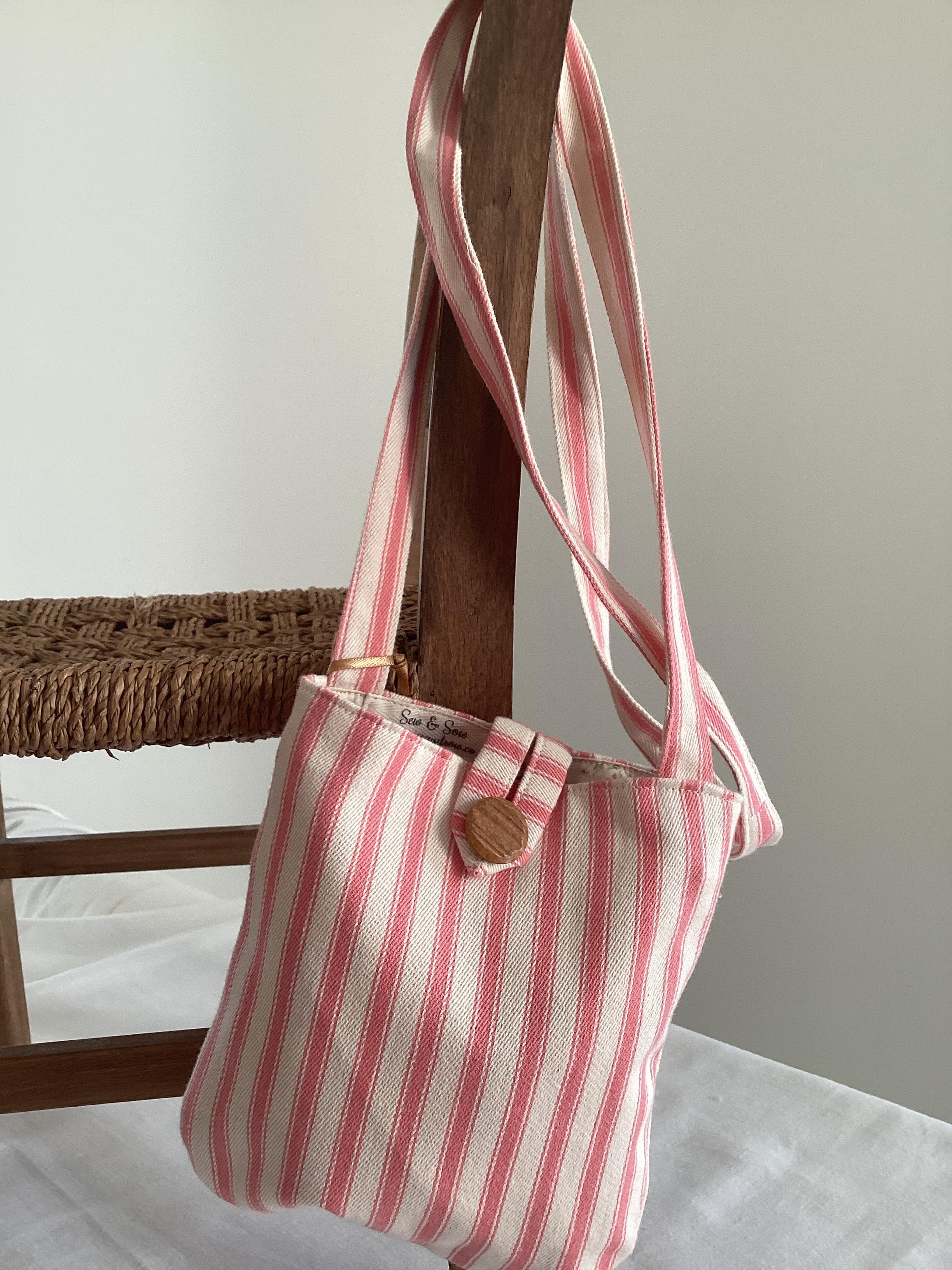Cross-body Bag - pink stripe