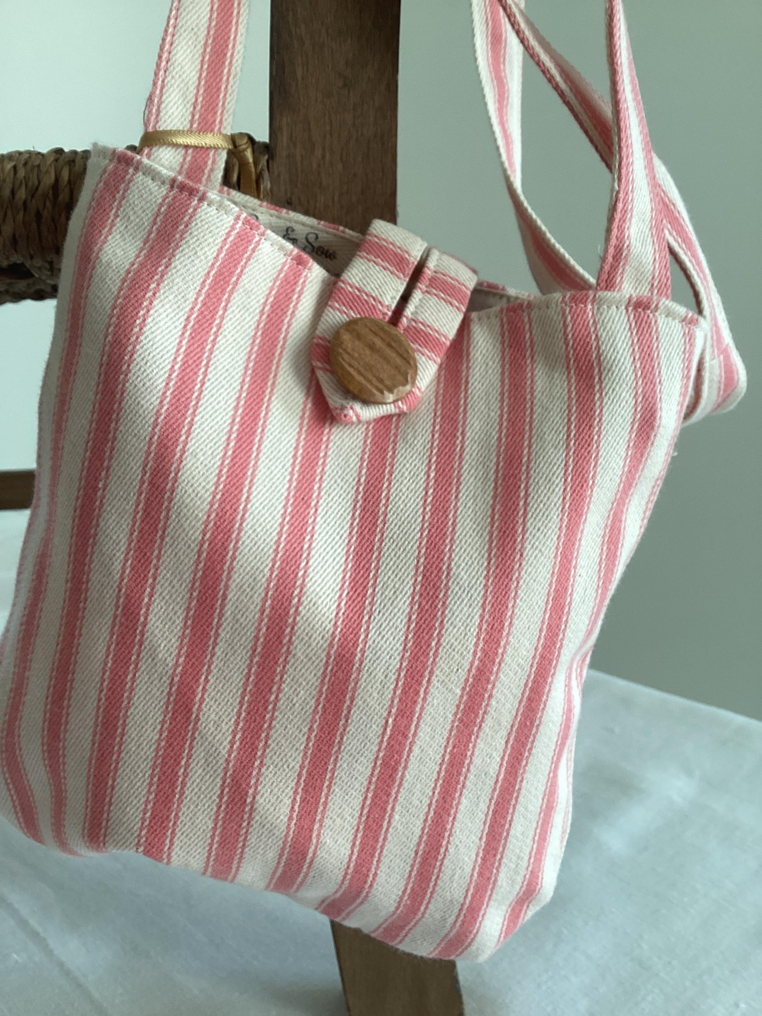 Cross-body Bag - pink stripe