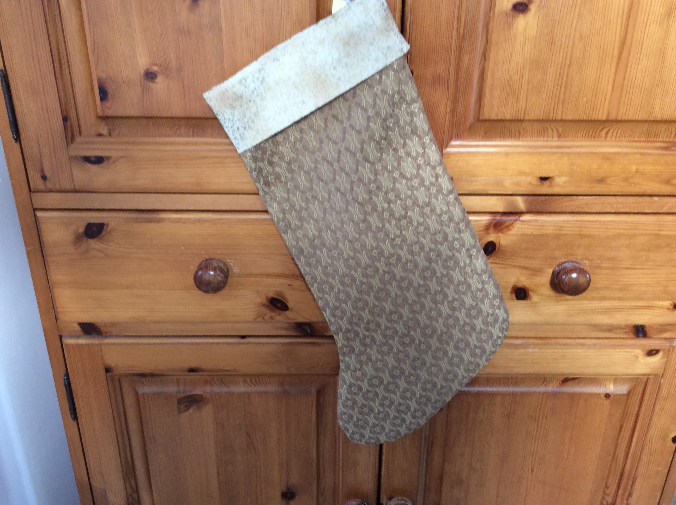 Christmas Stocking - gold brocade with gold cuff