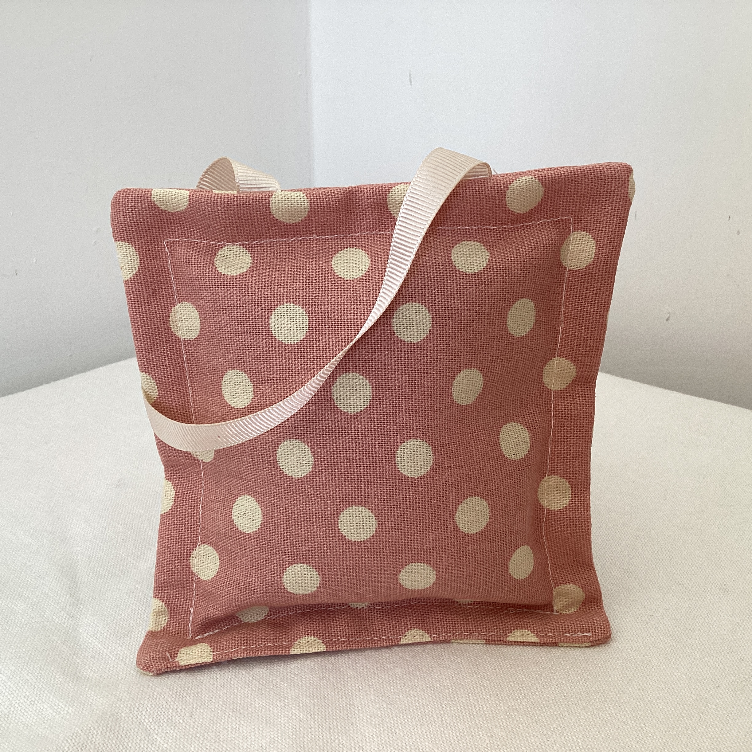 Lavender Bag - white spot on pink