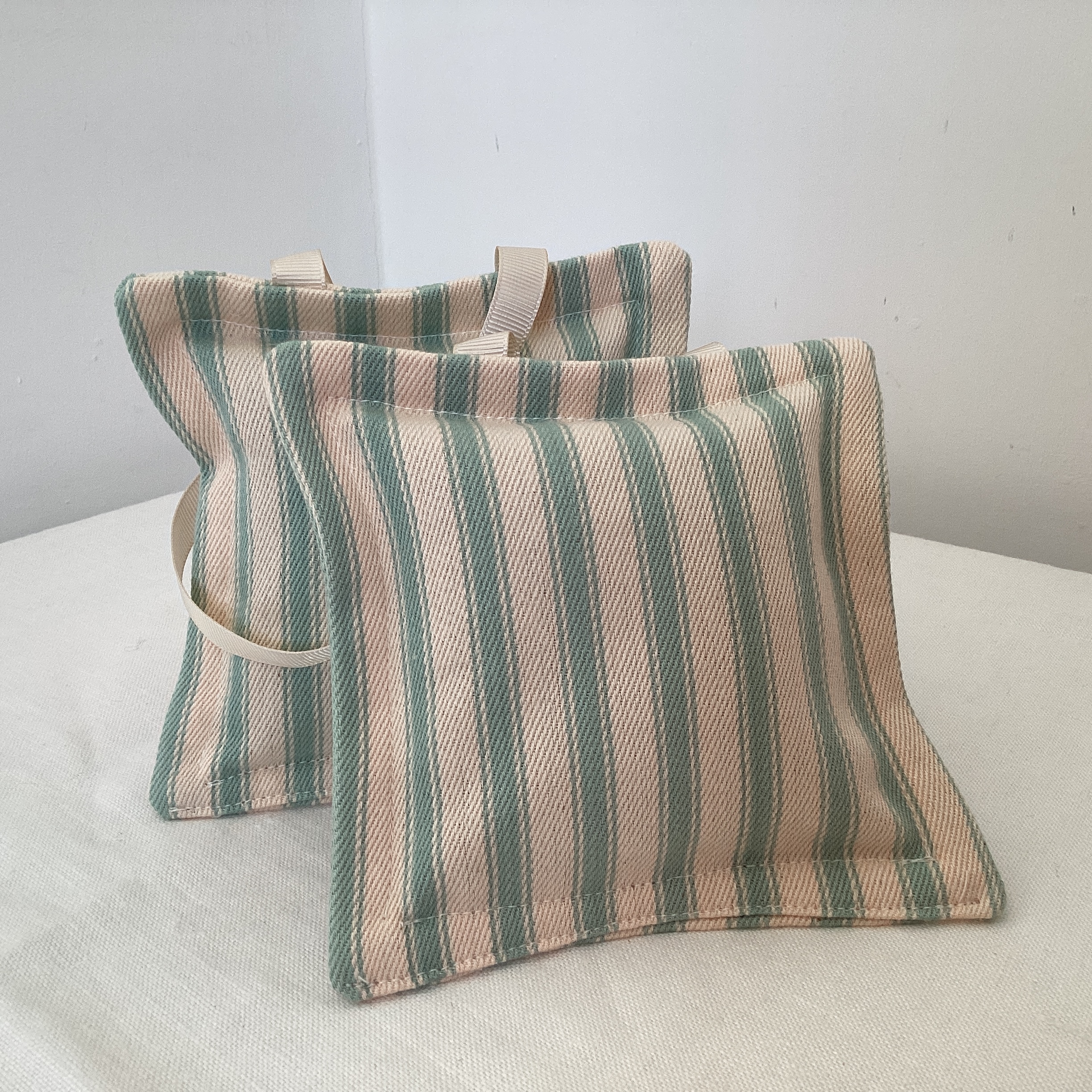 Lavender Bag - turquoise stripe