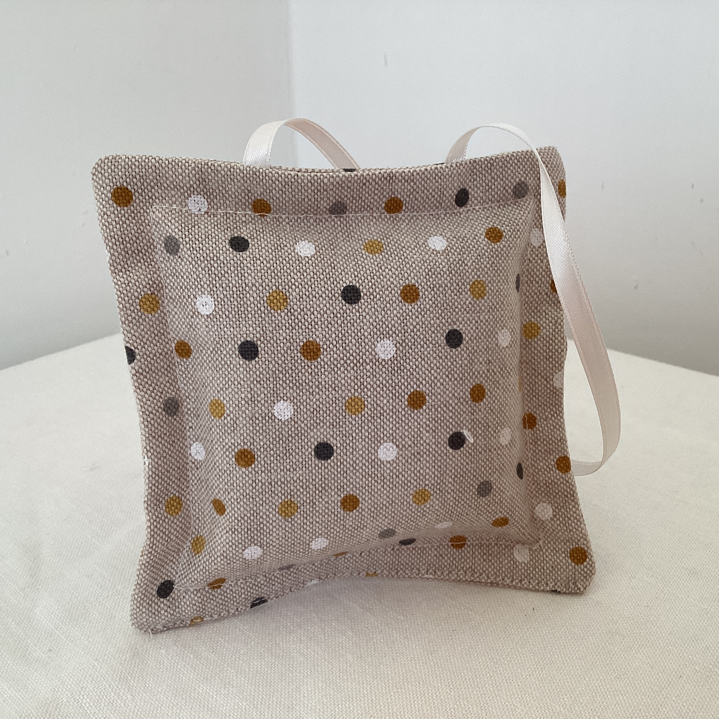 Lavender Bag - beige with mustard and white spots