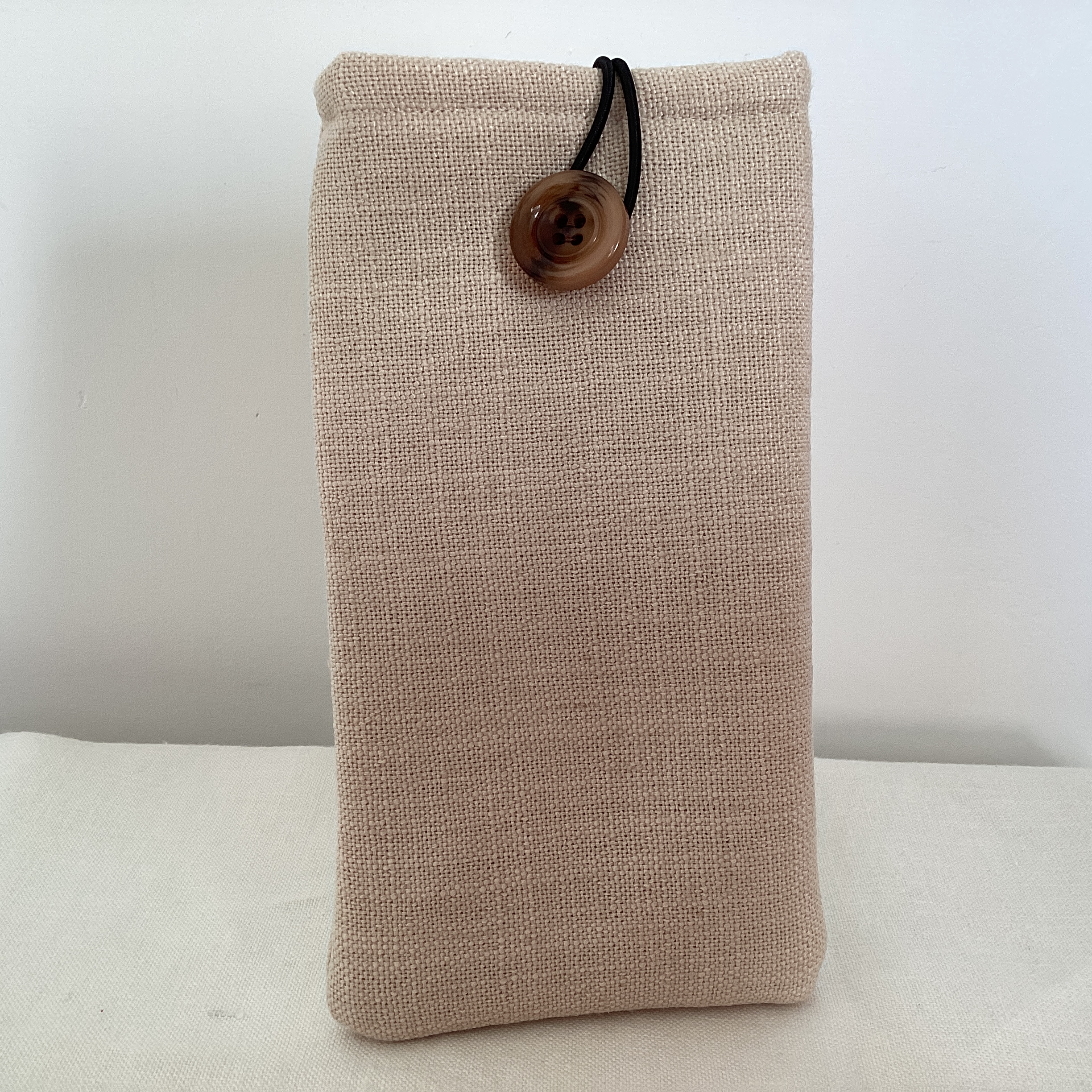 Glasses Case - beige linen