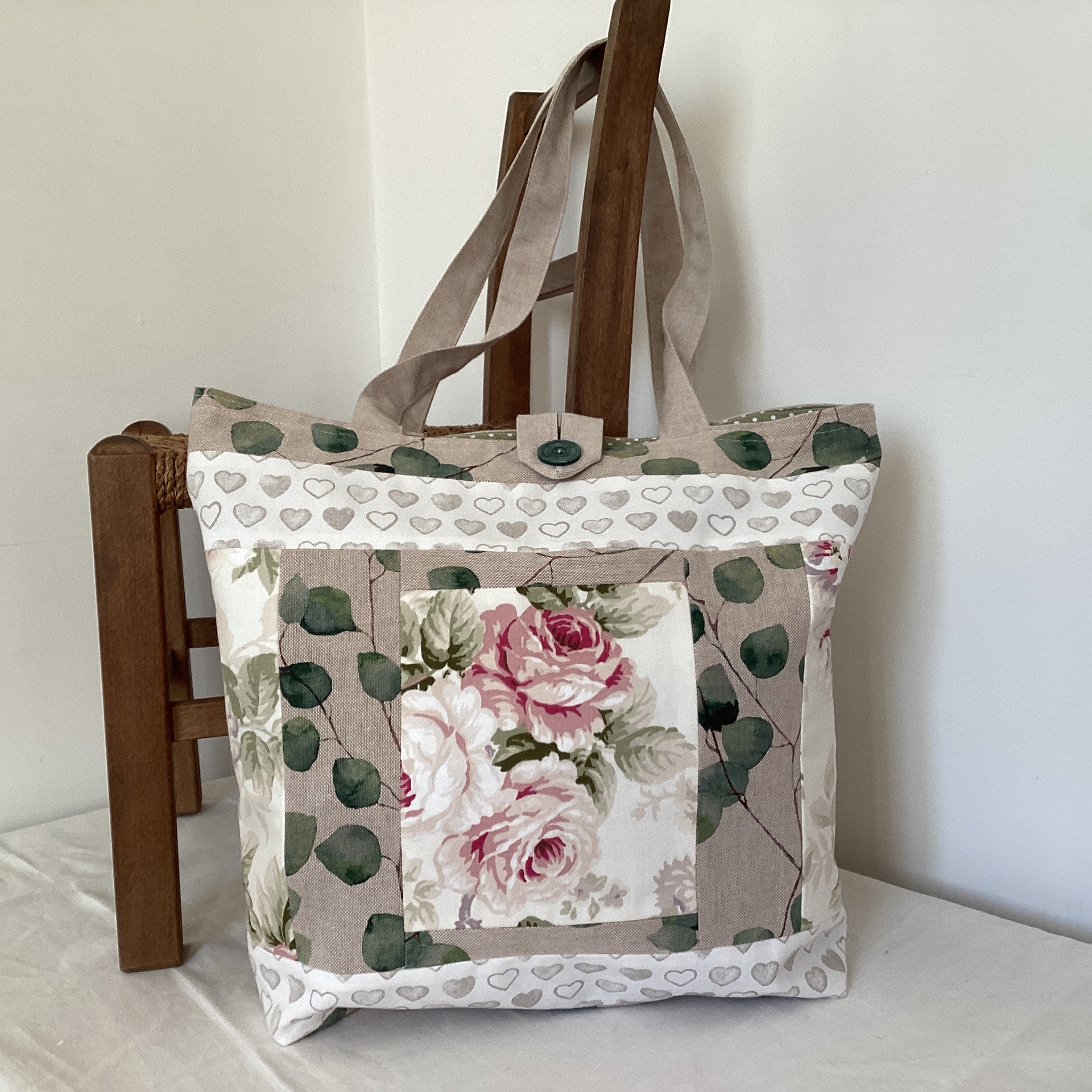 Tote Bag - patchwork green