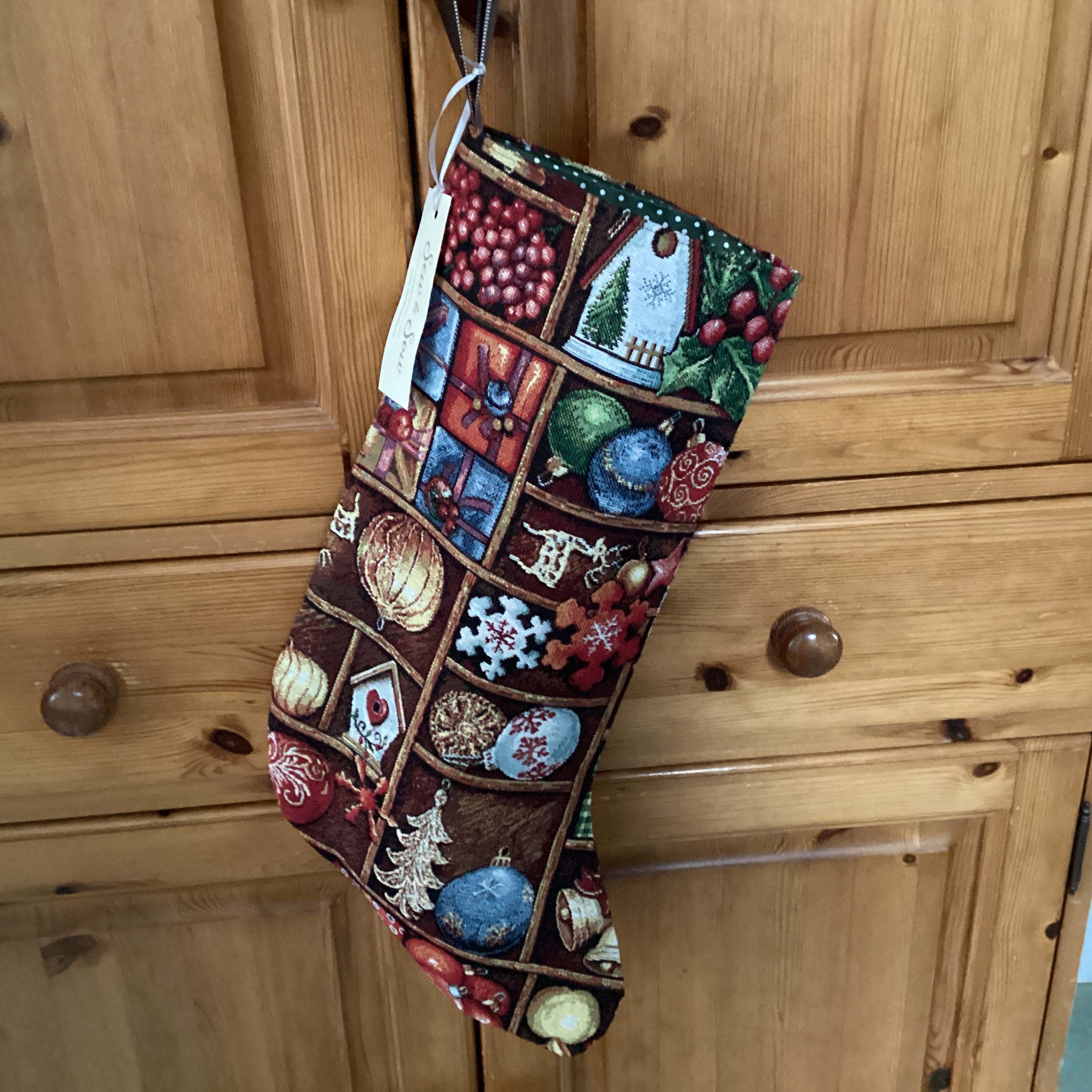 Christmas Stocking  - baubles and presents
