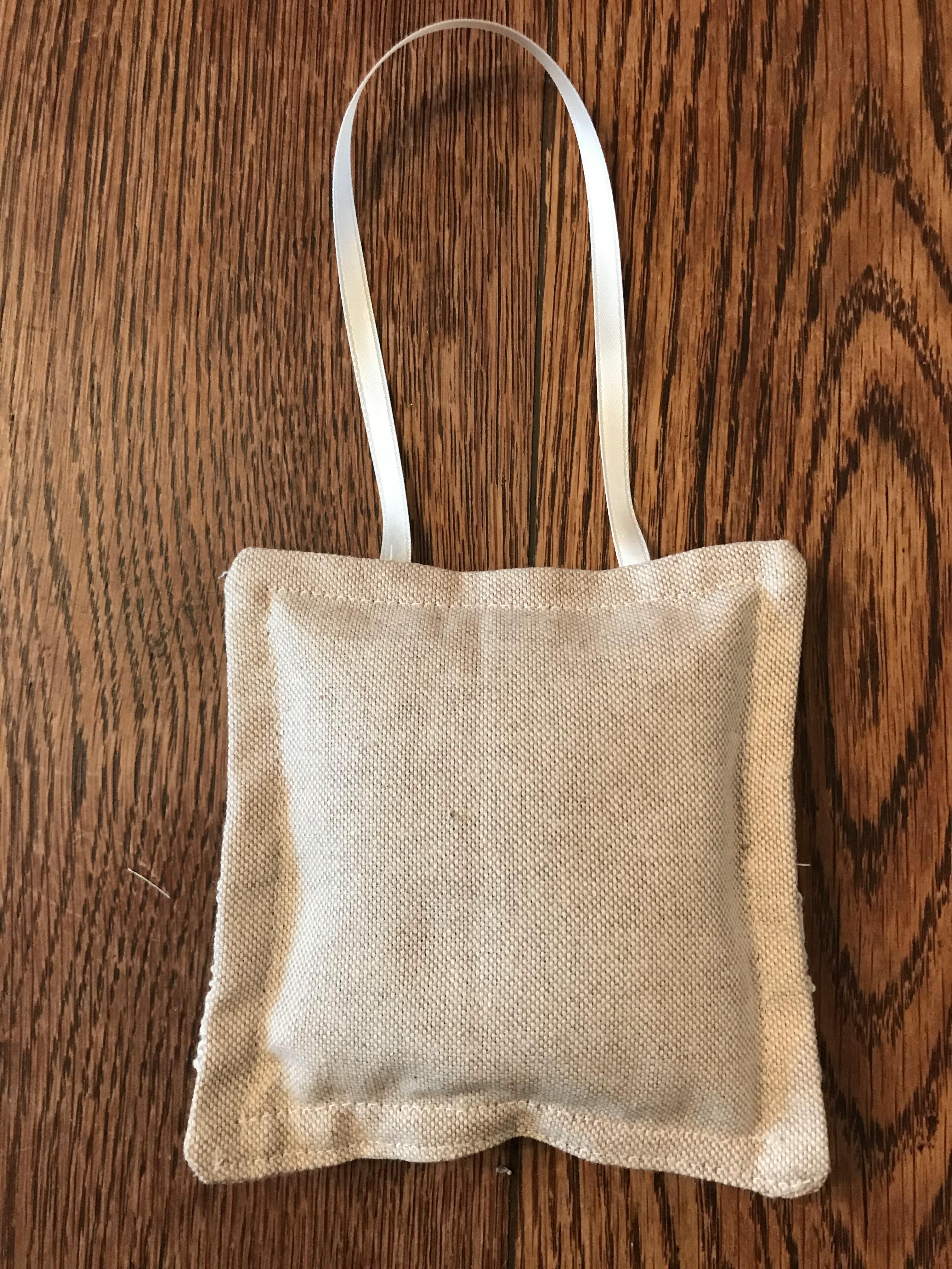 Lavender Bag - lace and cream ribbon
