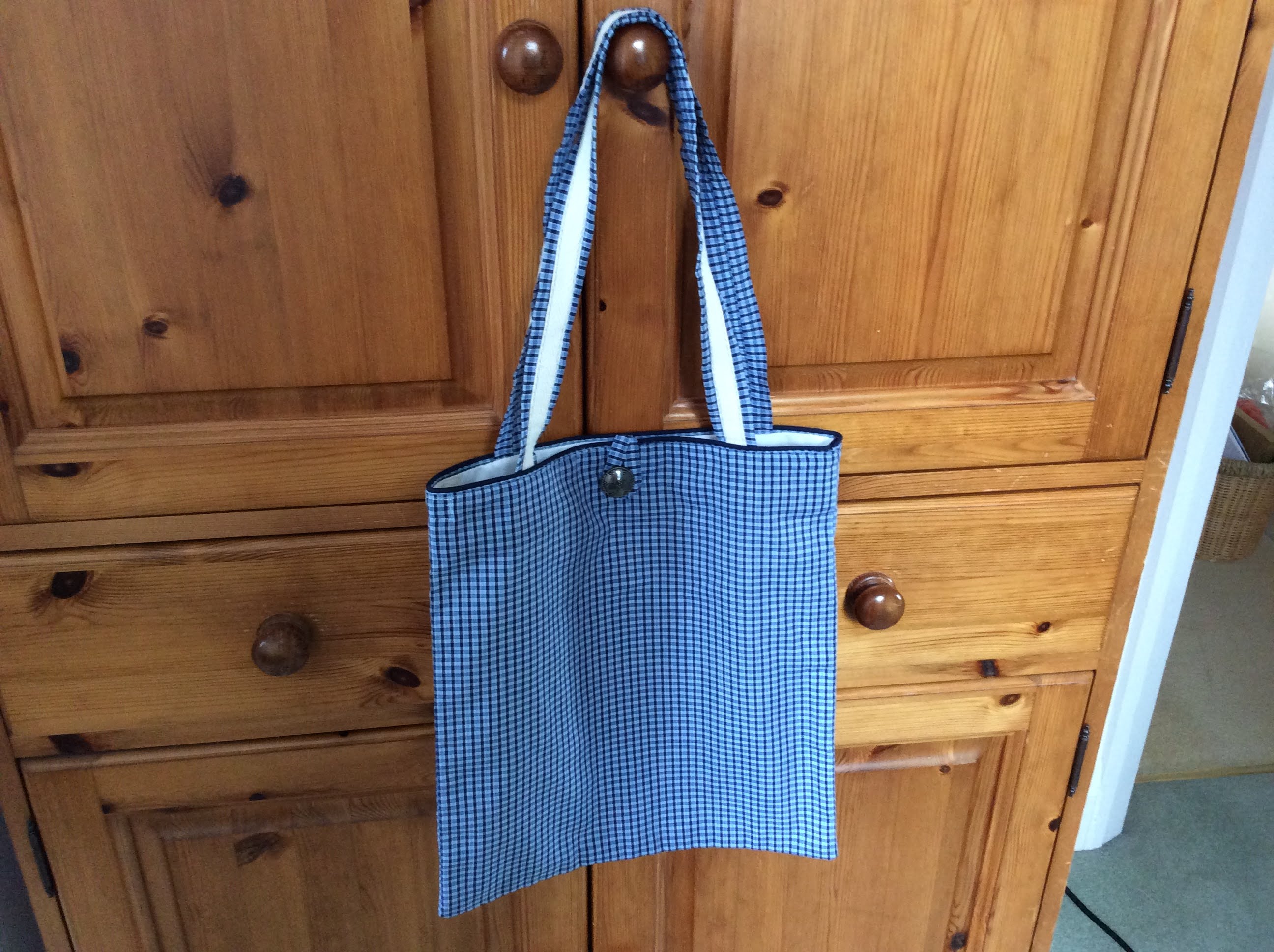 Tote Bag - blue check