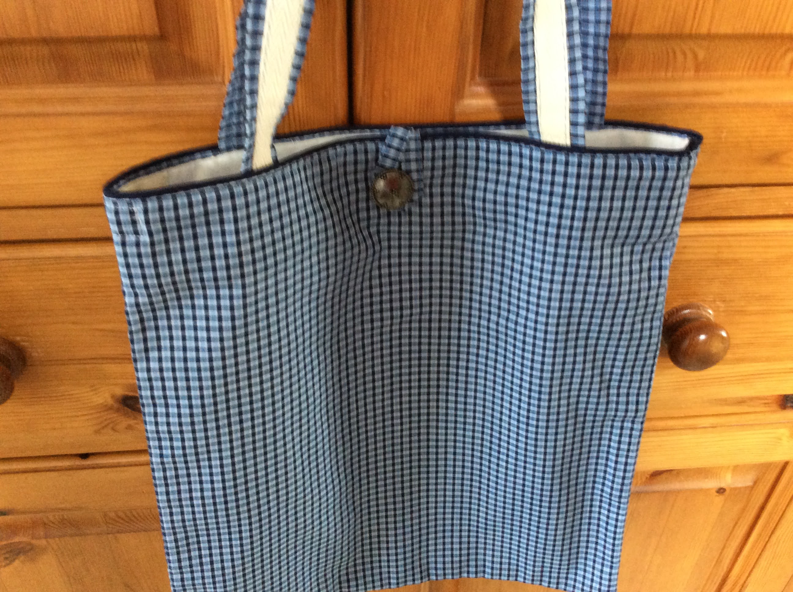 Tote Bag - blue check