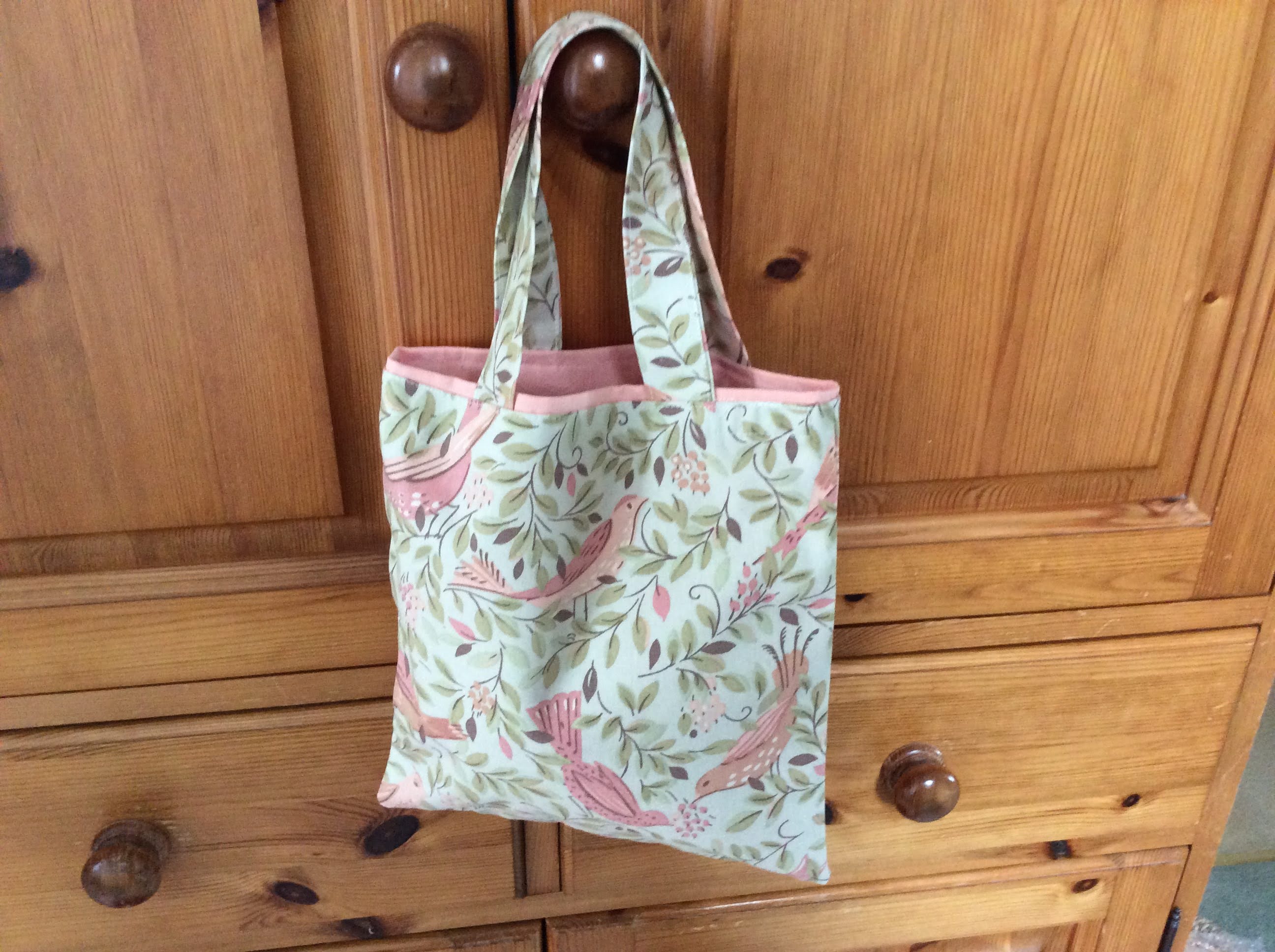 Small Tote Bag - pink bird