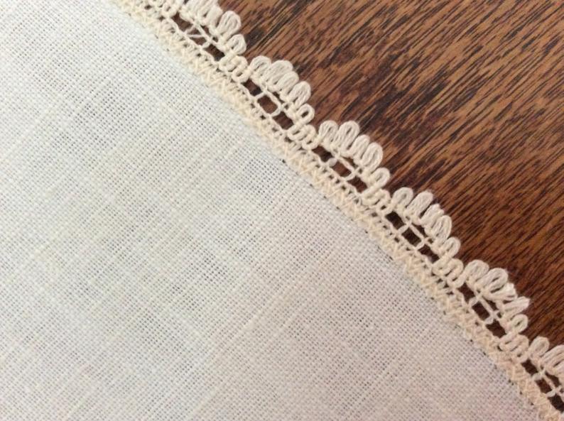 Vintage Table Cloth - beige lace
