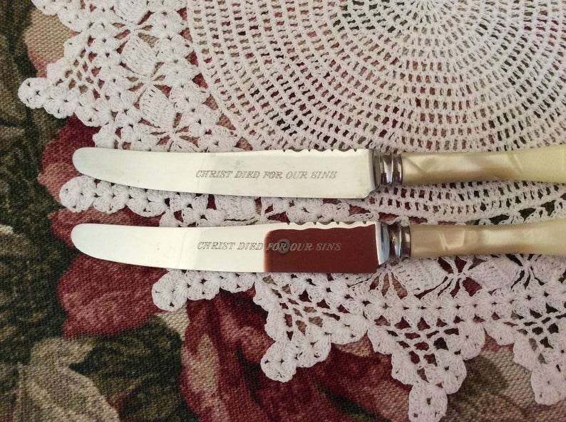 Vintage Dessert Knives - Bible verses
