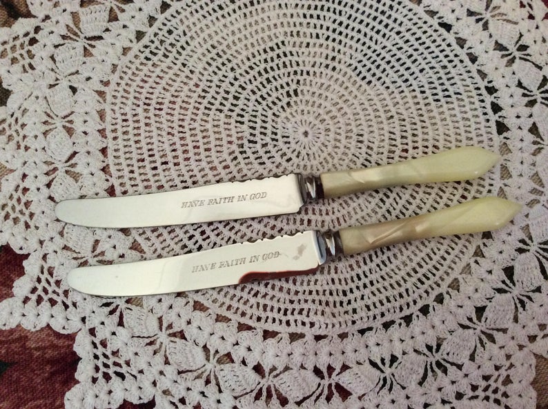 Vintage Dessert Knives - Bible verses