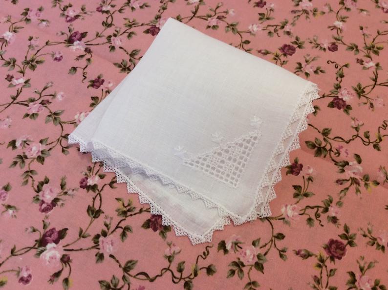 Vintage Handkerchief - triangle corner