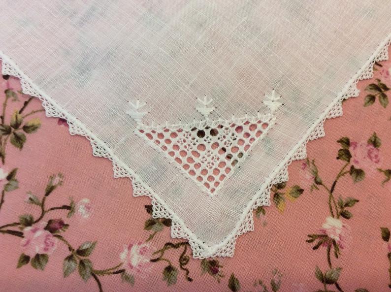 Vintage Handkerchief - triangle corner