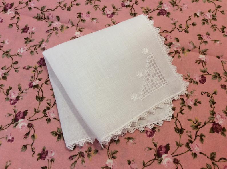 Vintage Handkerchief - triangle corner