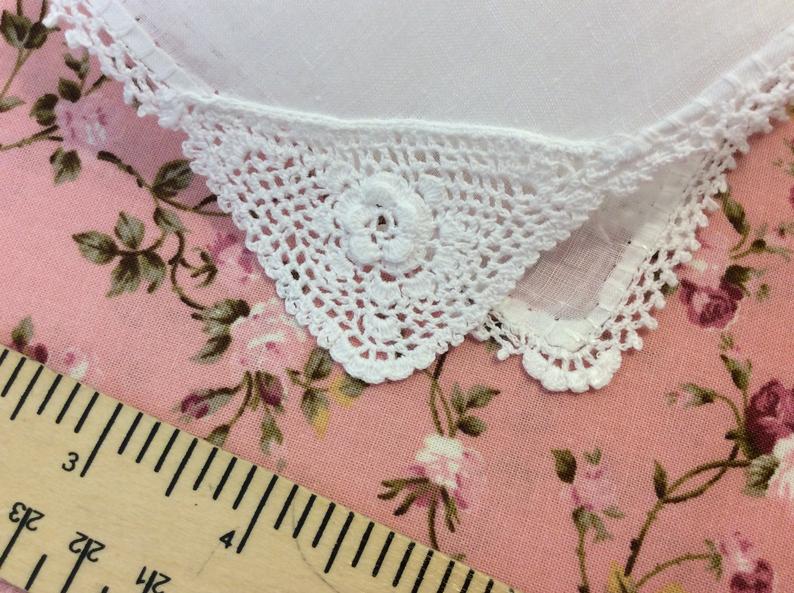 Vintage Handkerchief - crocheted corner