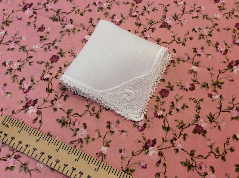 Vintage Handkerchief - crocheted corner