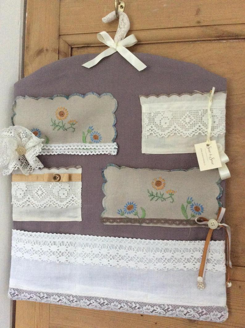 Wall Hanging - grey with pockets