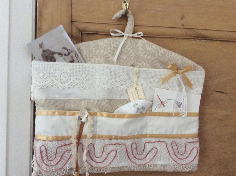 Wall Hanging - beige with pockets