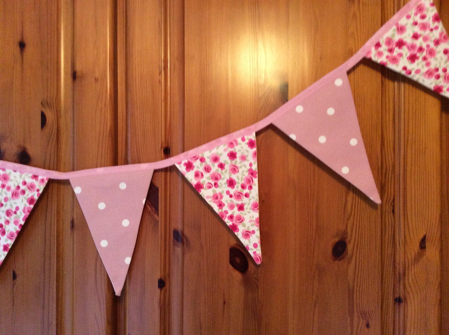 Bunting - pink spots and flowers
