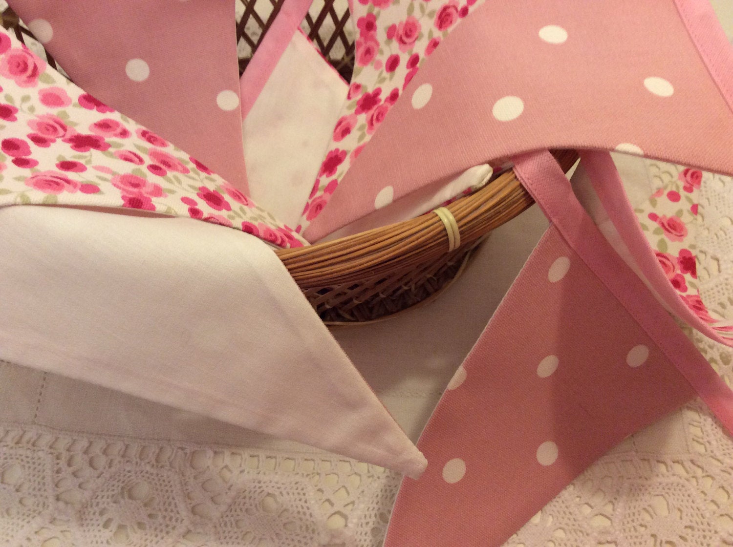 Bunting - pink spots and flowers