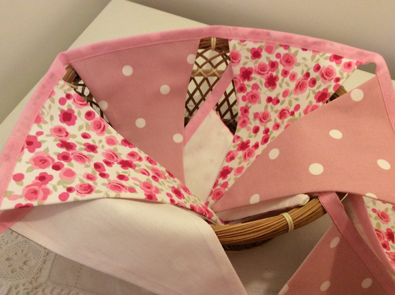 Bunting - pink spots and flowers