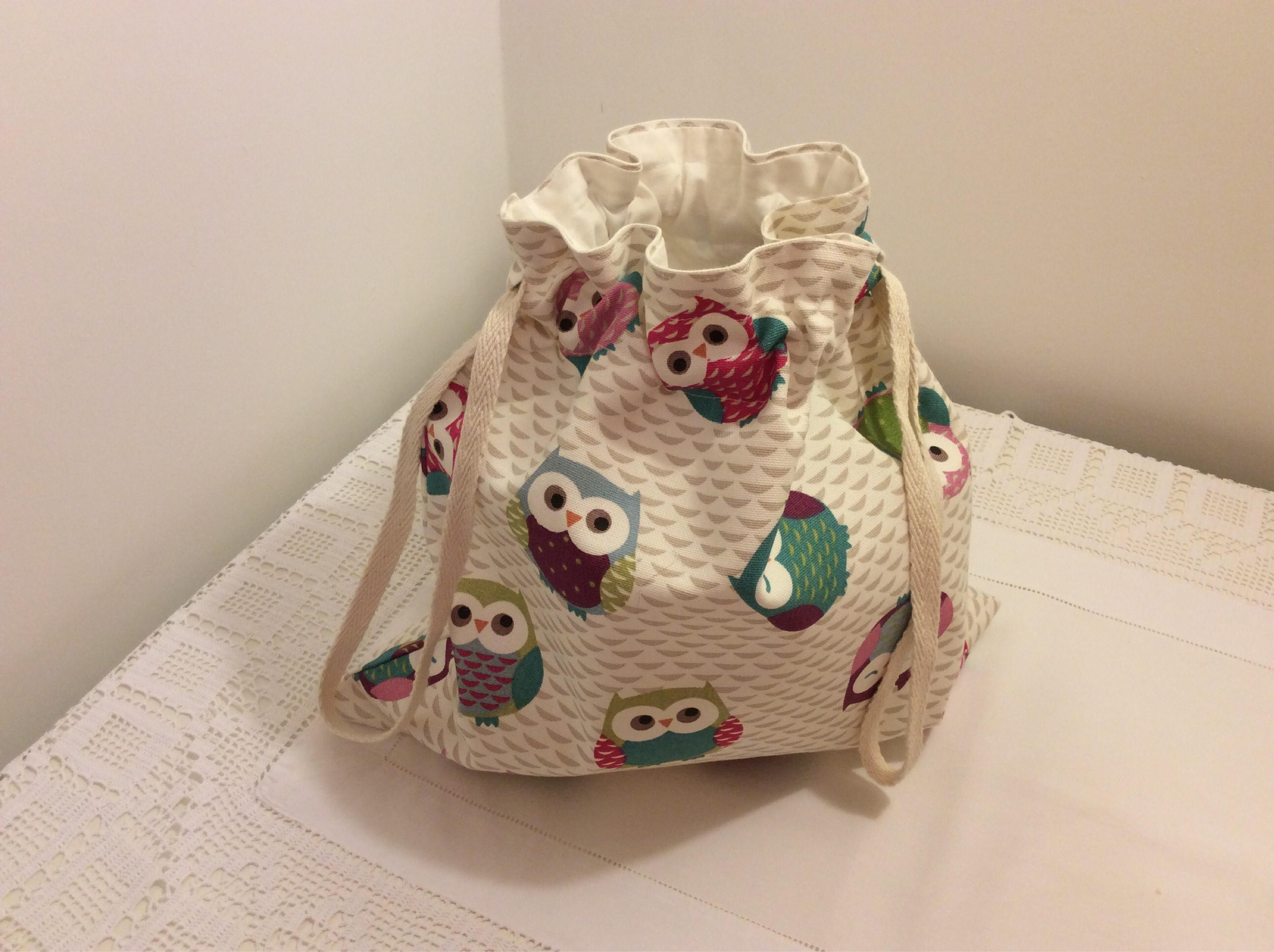 Drawstring Bag - owls