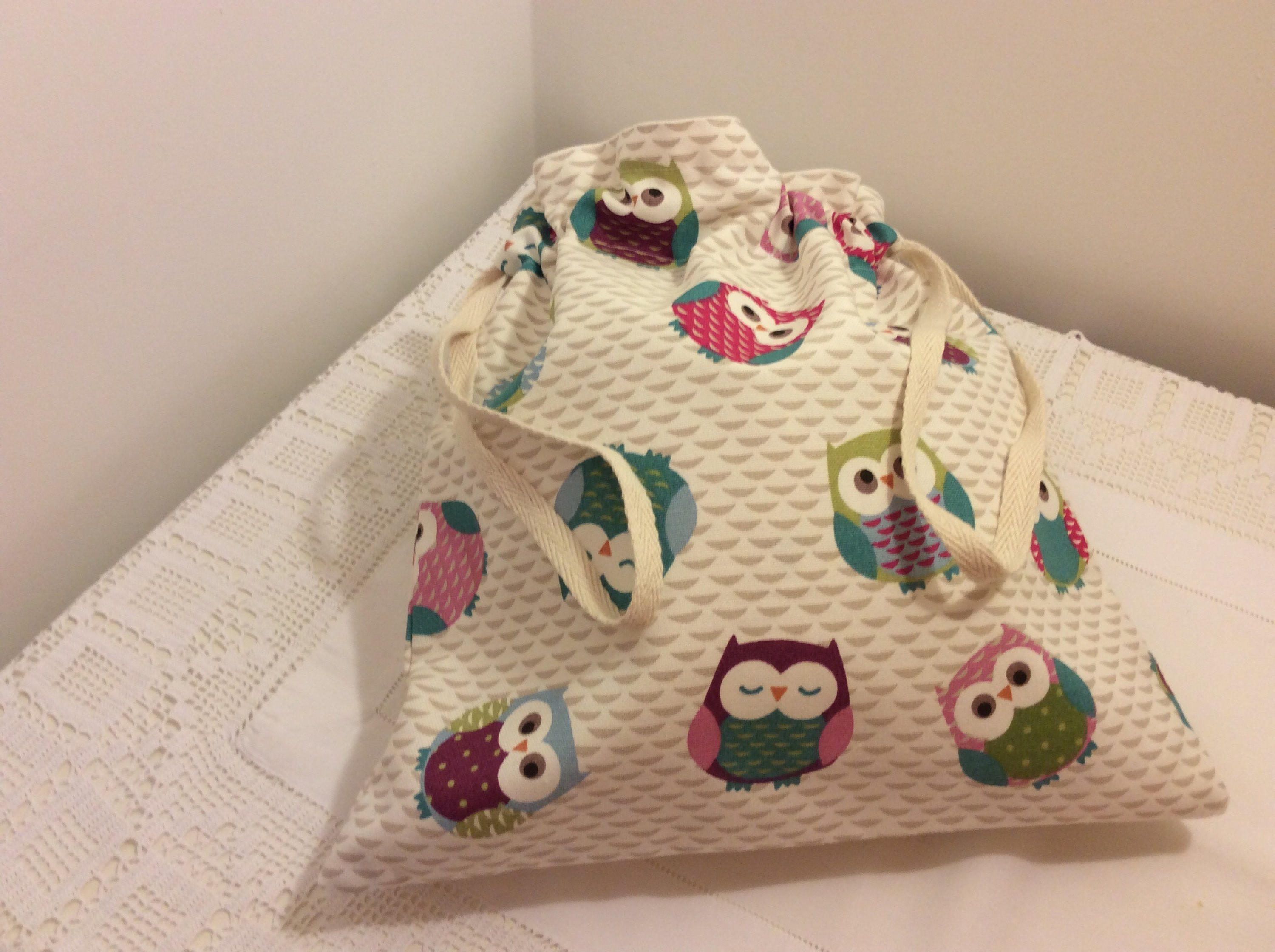 Drawstring Bag - owls