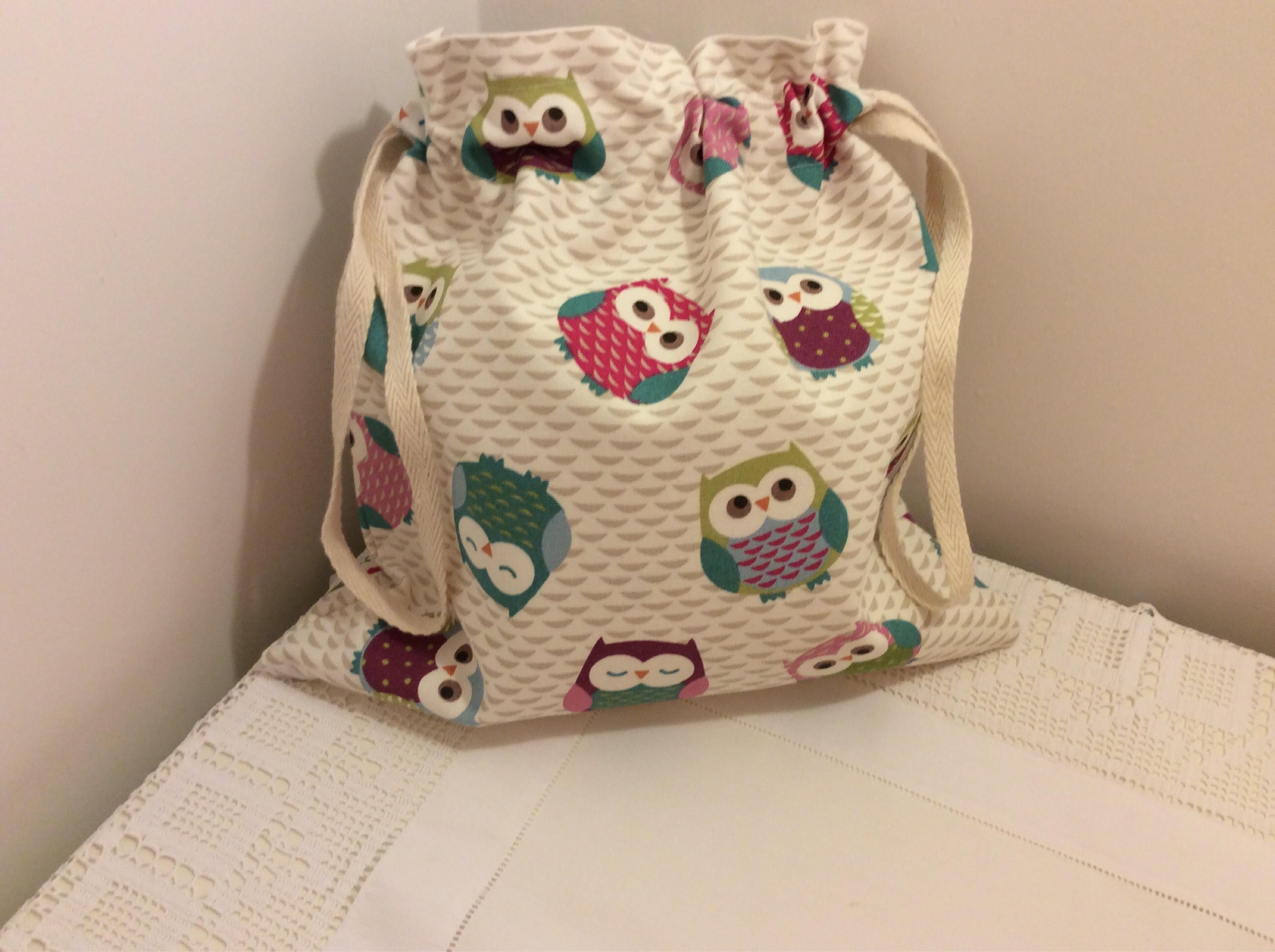 Drawstring Bag - owls