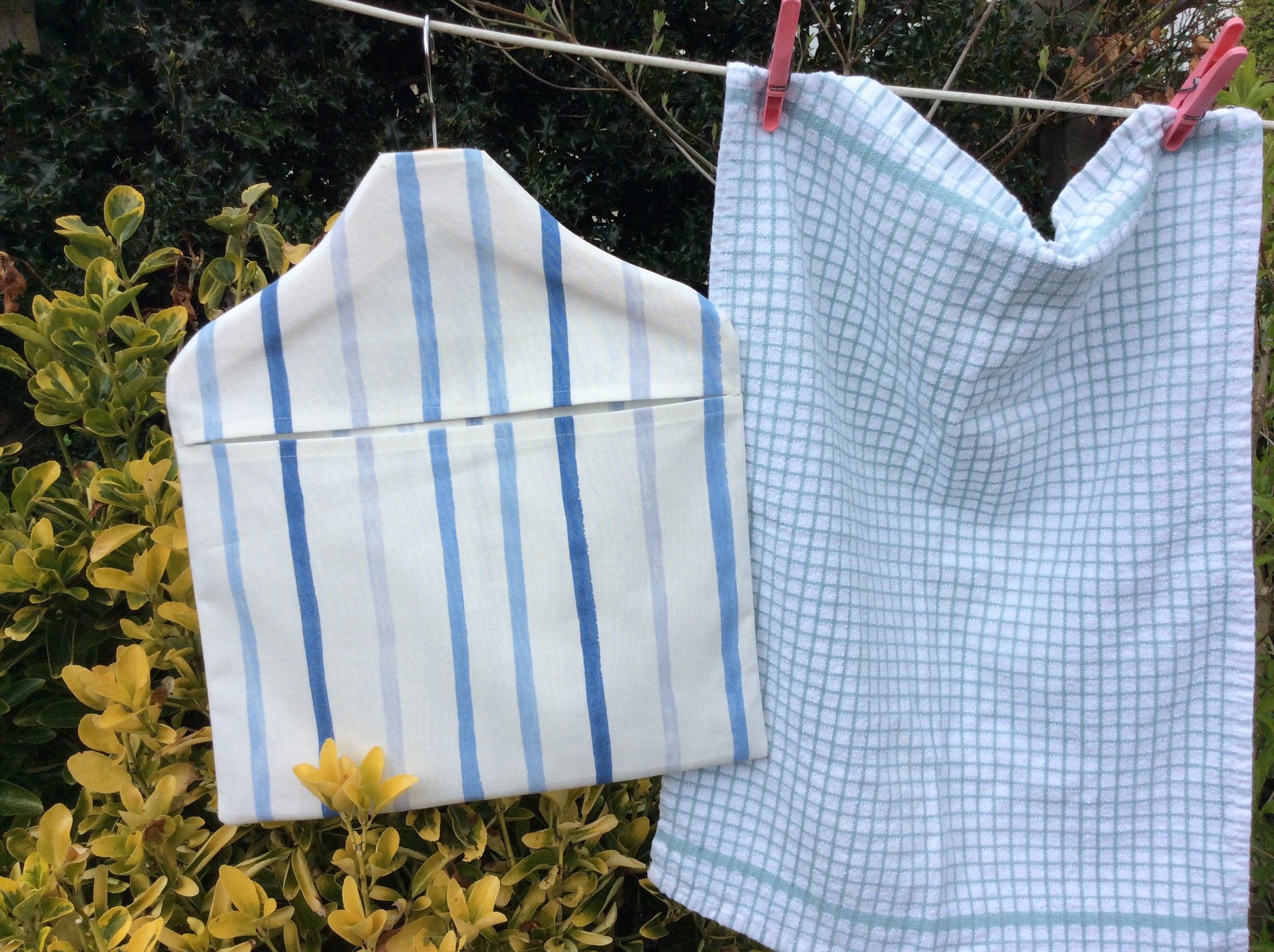 Peg Bag - blue stripes