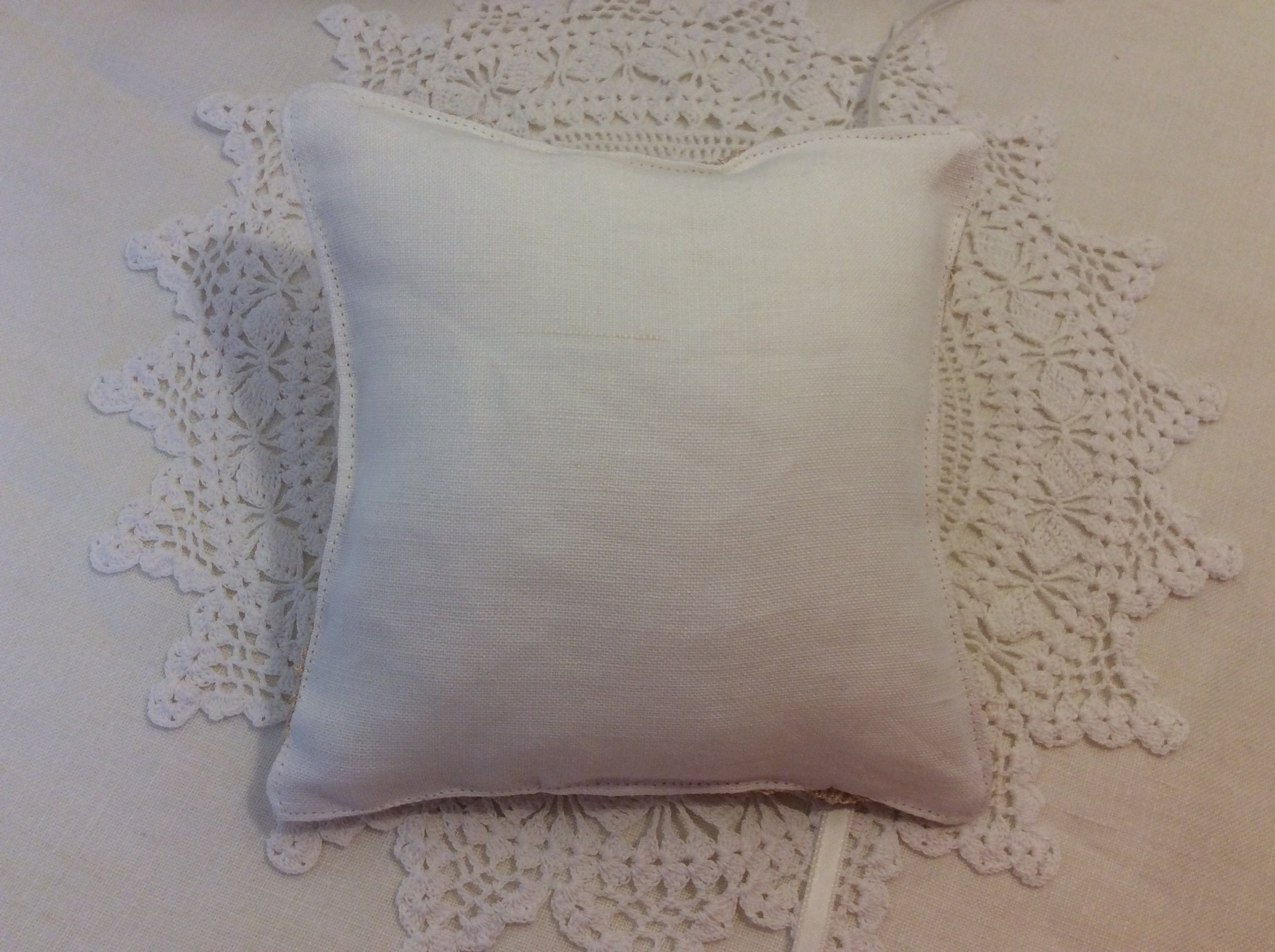 Wedding Pillow - gold lace