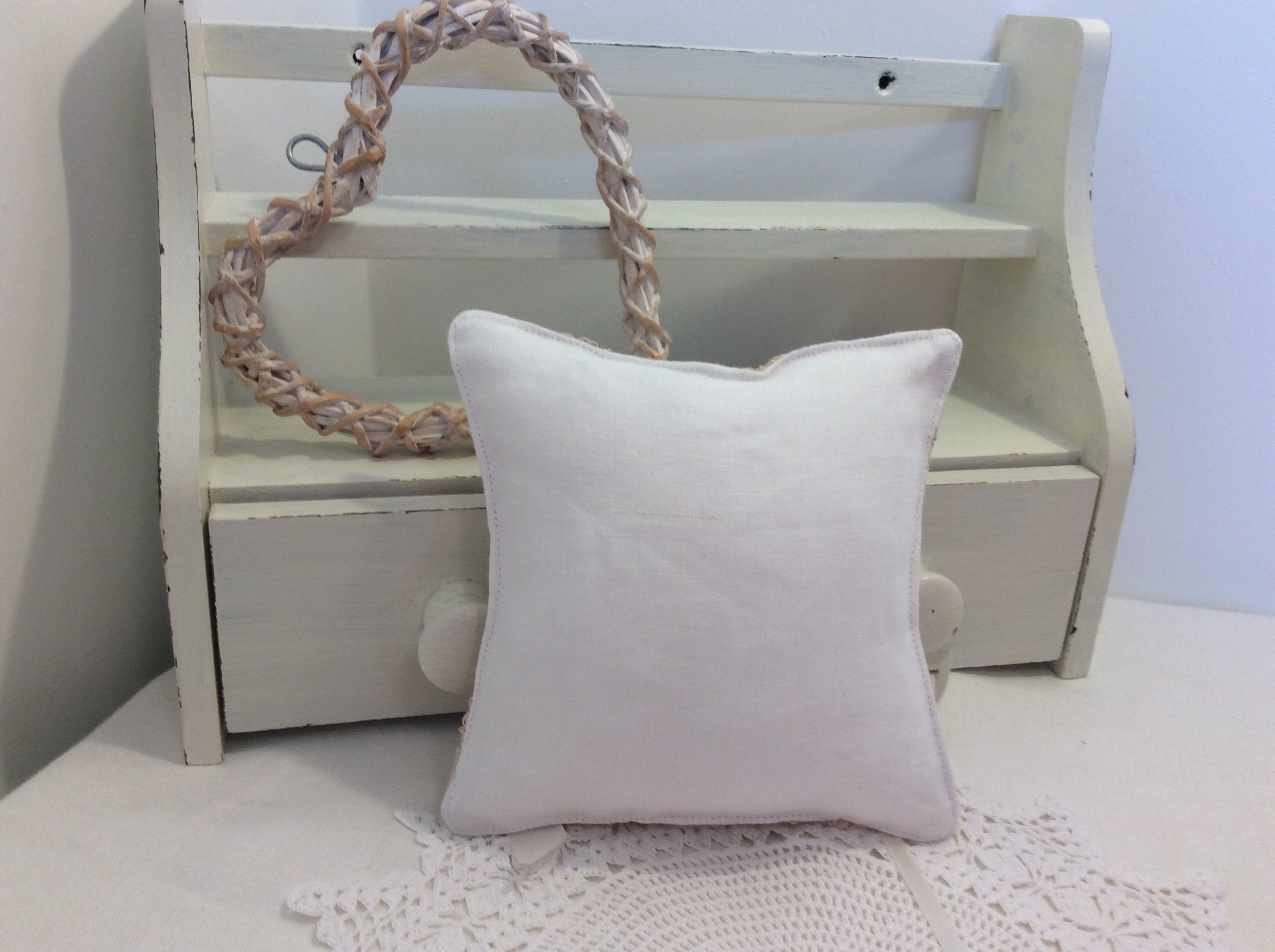 Wedding Pillow - gold lace