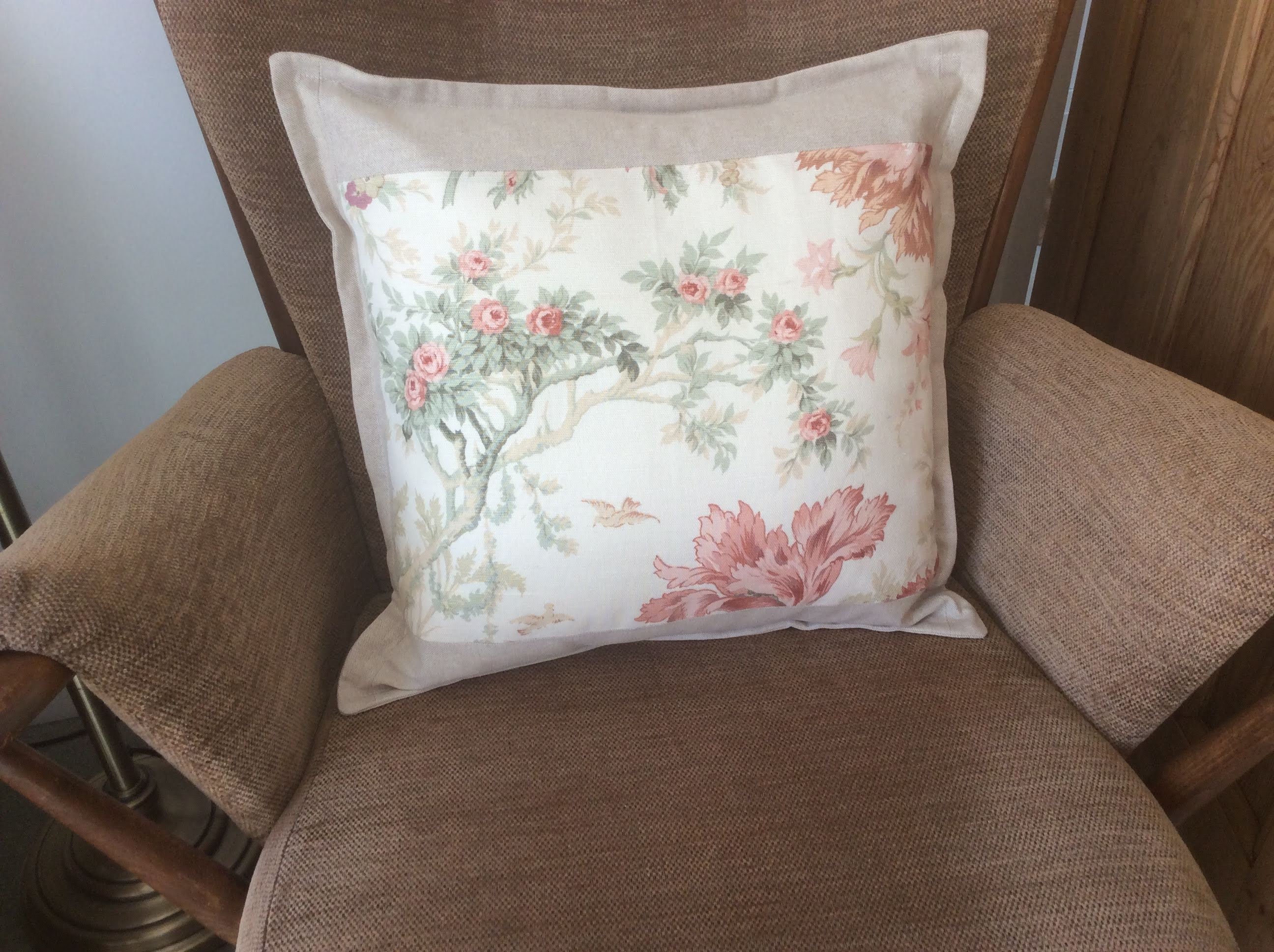 Cushion - pale floral panel