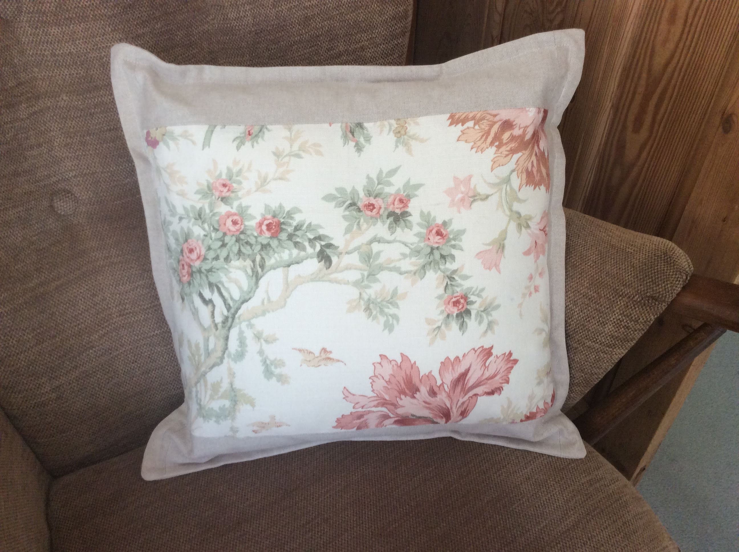Cushion - pale floral panel
