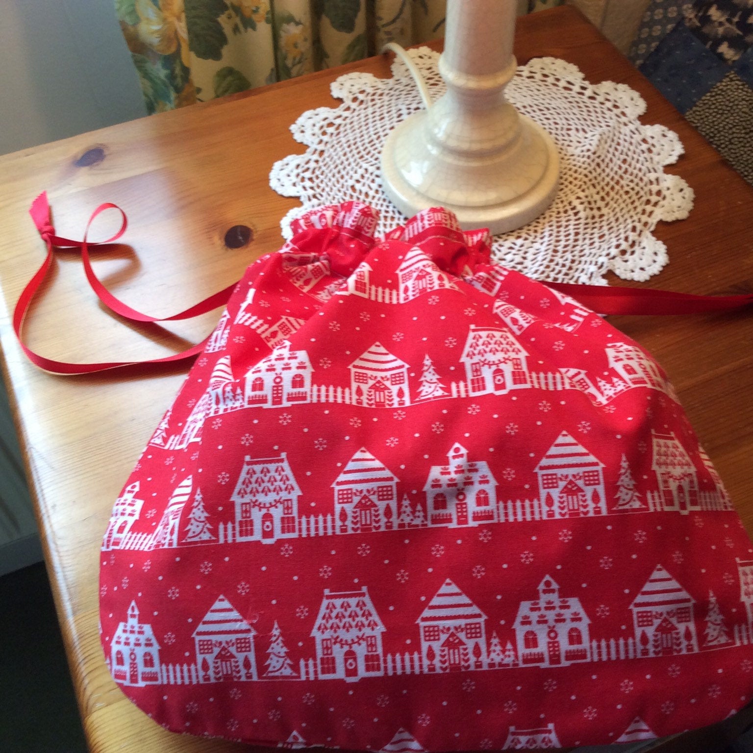 Christmas Gift Bag - houses