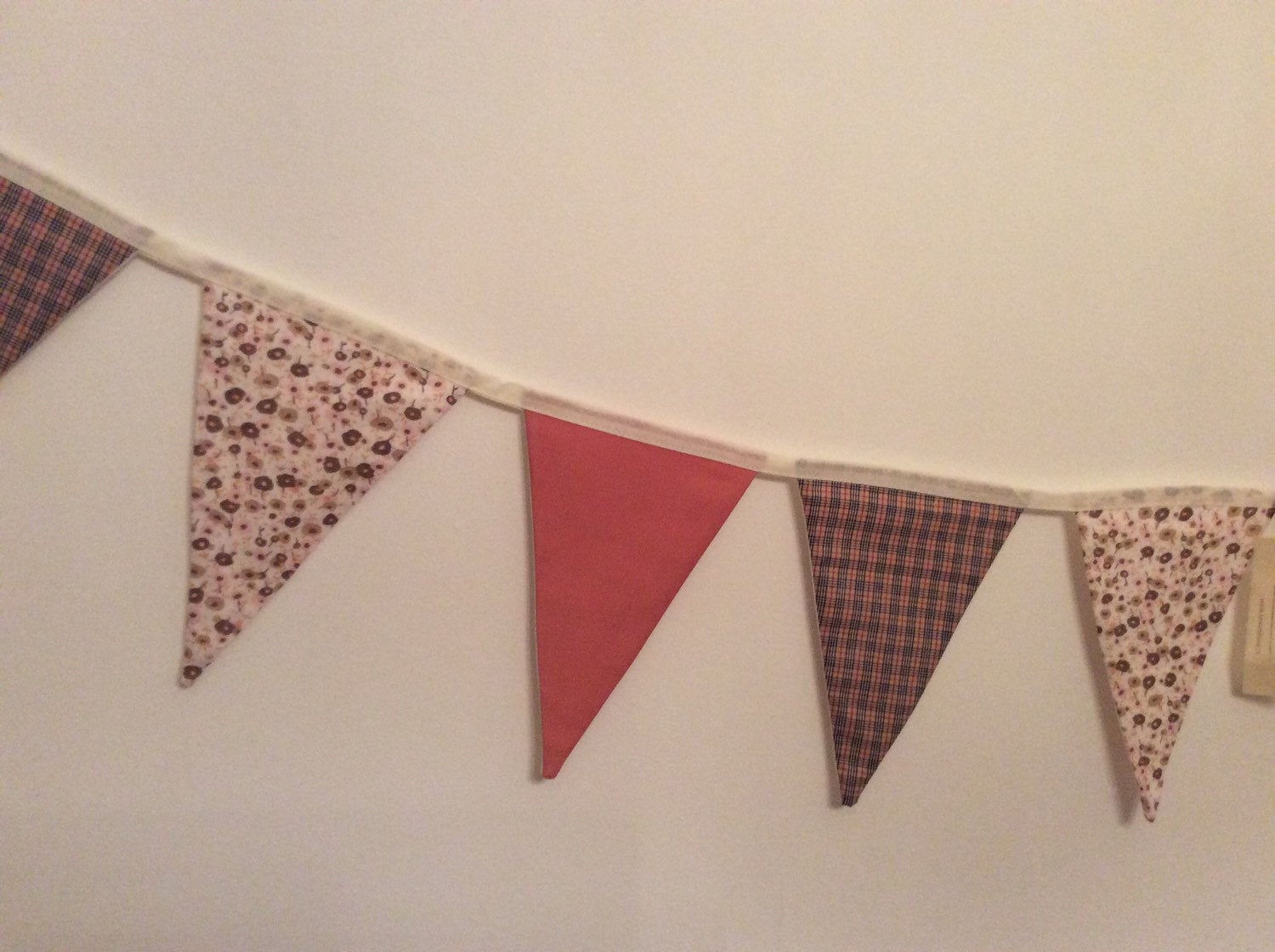 Bunting - peach and beige flowers