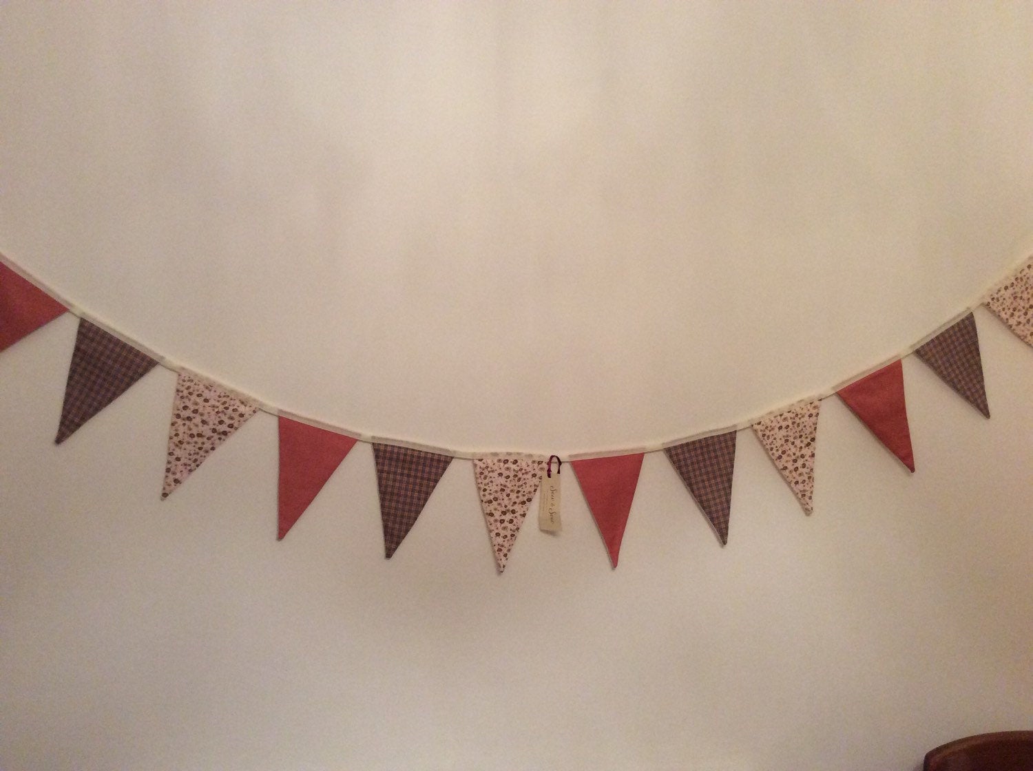 Bunting - peach and beige flowers